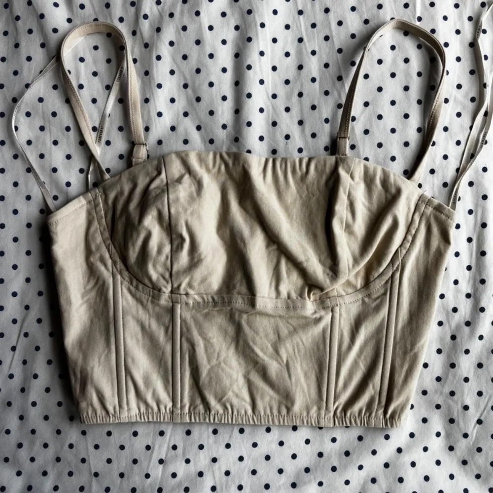 Tan Corset Crop Top